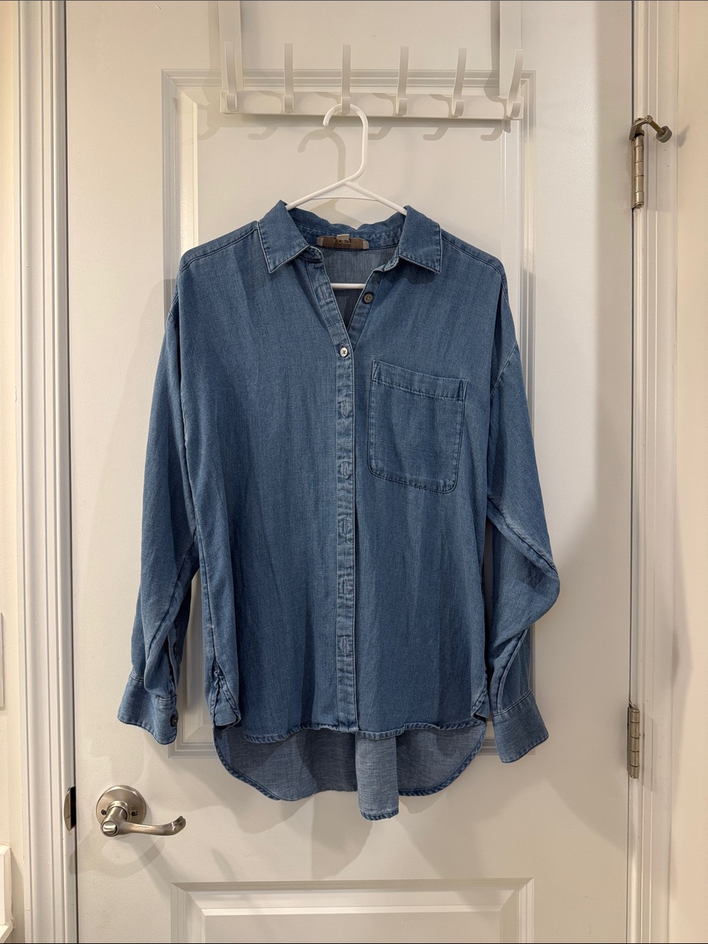 LOFT Light Blue Denim Button-Down Shirt